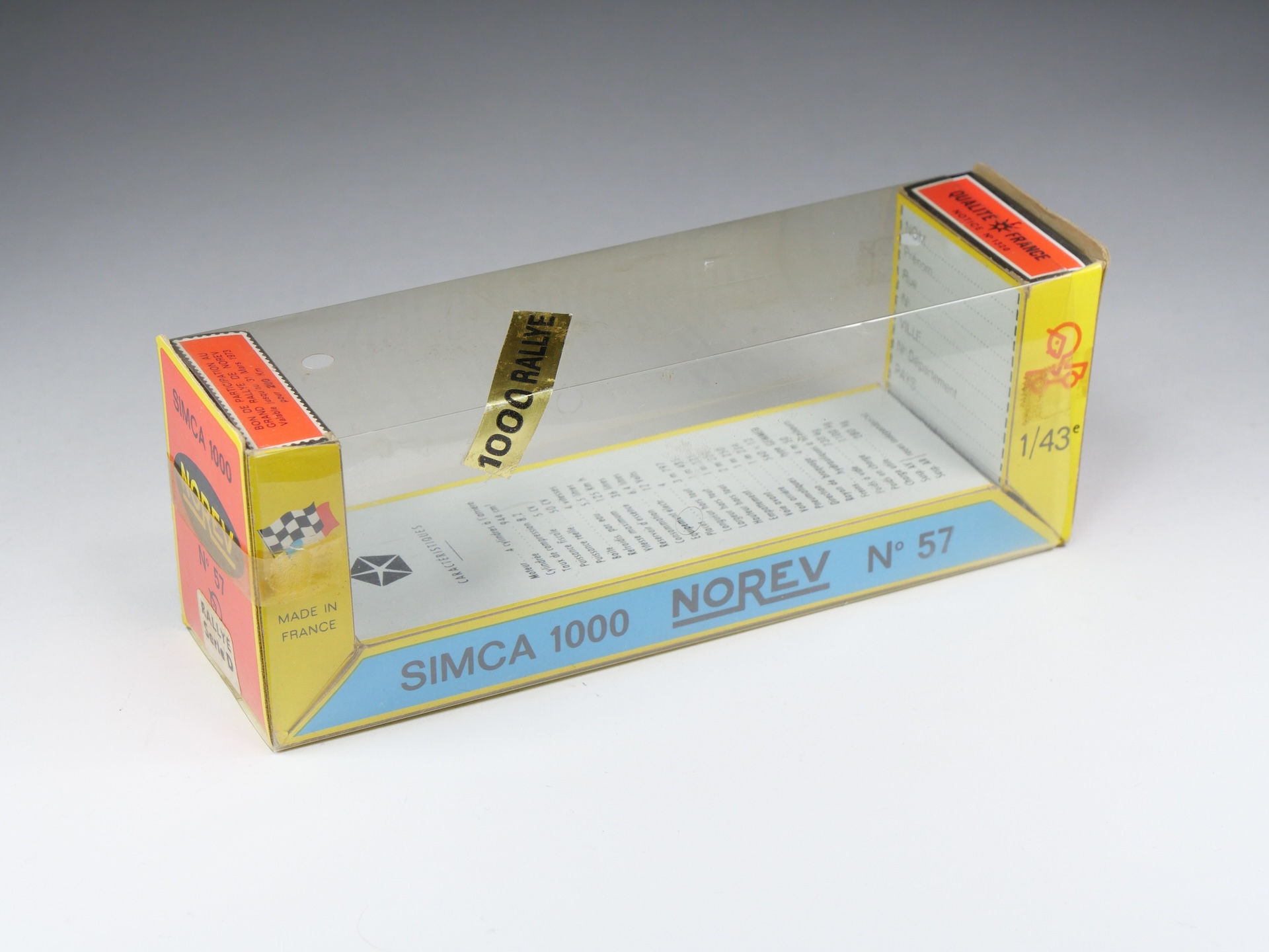 NOREV - 57 - Simca 1000 Rallye - Boite vide