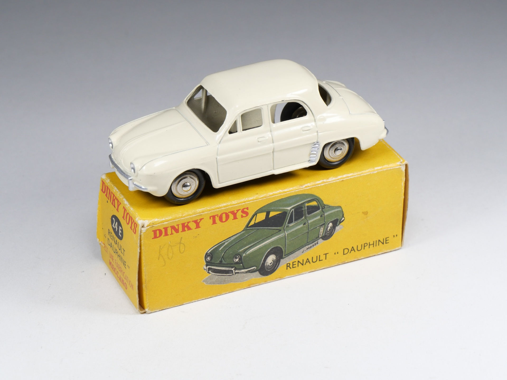 DINKY TOYS FRANCE - 24E - Renault Dauphine - Ivoire - En boite