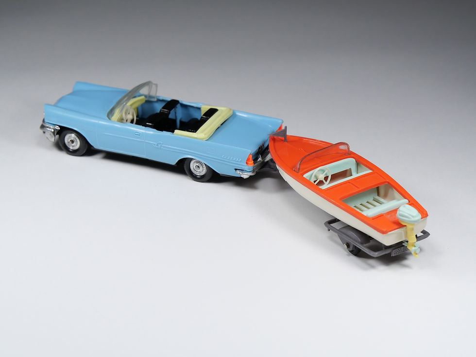 Miniatura: NOREV - 92 - Chrysler New Yorker Et Dinghy Rocca - Bleu clair -  En boite