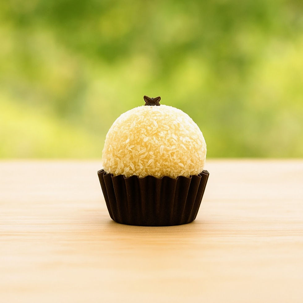 Brigadeiro artesanal de coco coberto com coco ralado..jpg