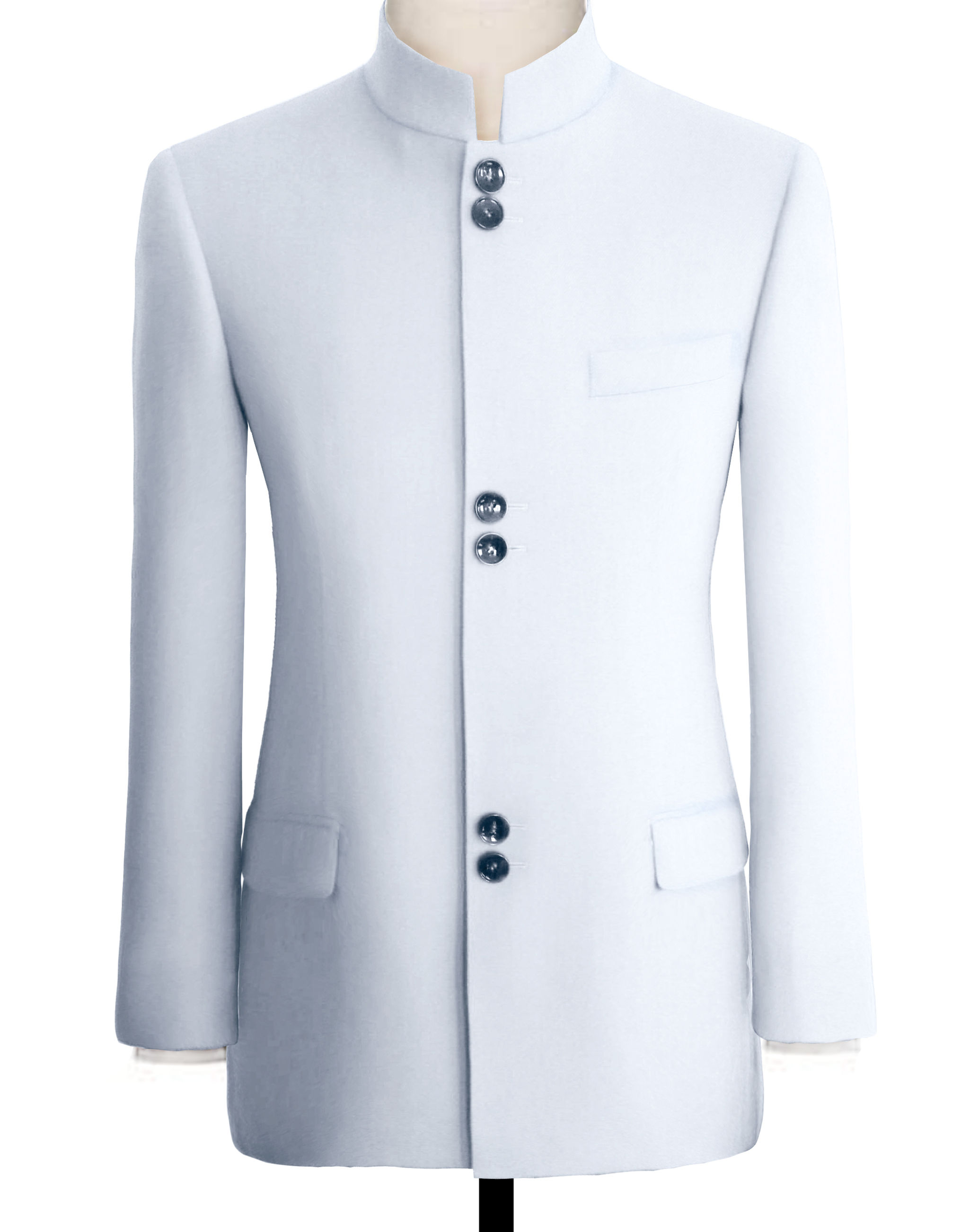 SNOWY WHITE CHINESE TUNIC SUIT