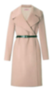 DIRTY PINK WRAP COAT WITH BLACK BELT【WCT 1611】