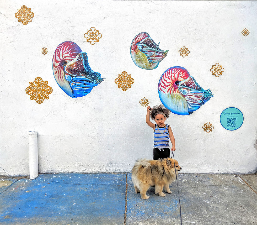 Thumbnail: nautili eco mural original hand-painted hagopian arts