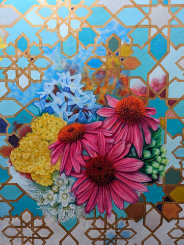 vibrant interior botanical mural foraging kennett square