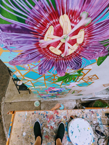 large scale fine arts mural commission installation