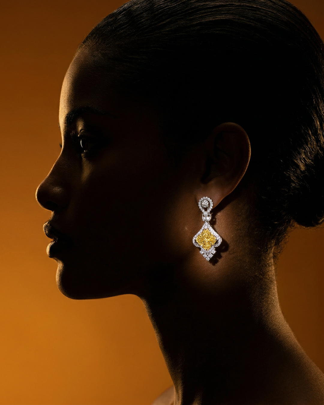 Silver Citrine Drop Earrings 