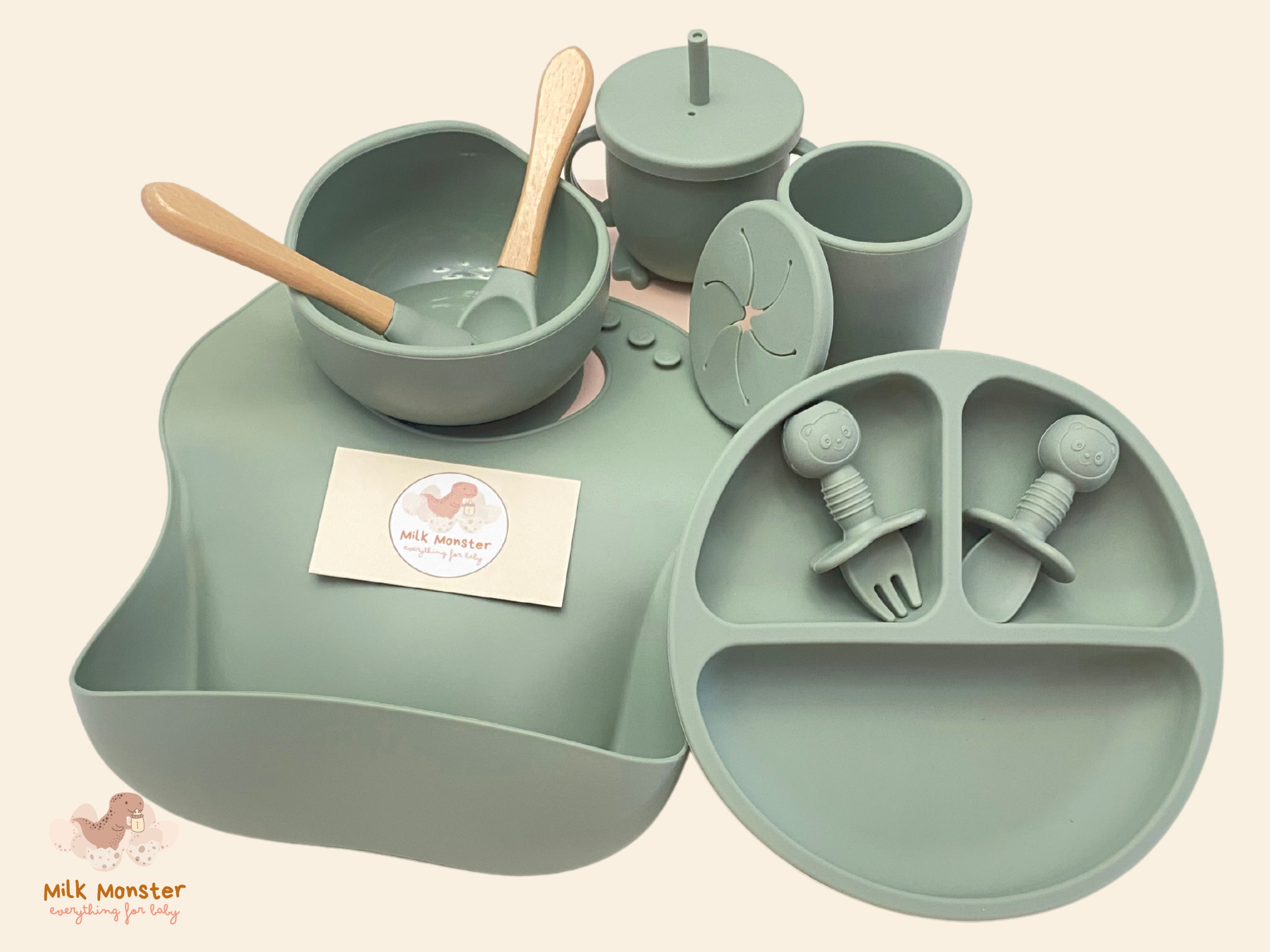 Complete Set Baby Silicone Tableware Feeding Set