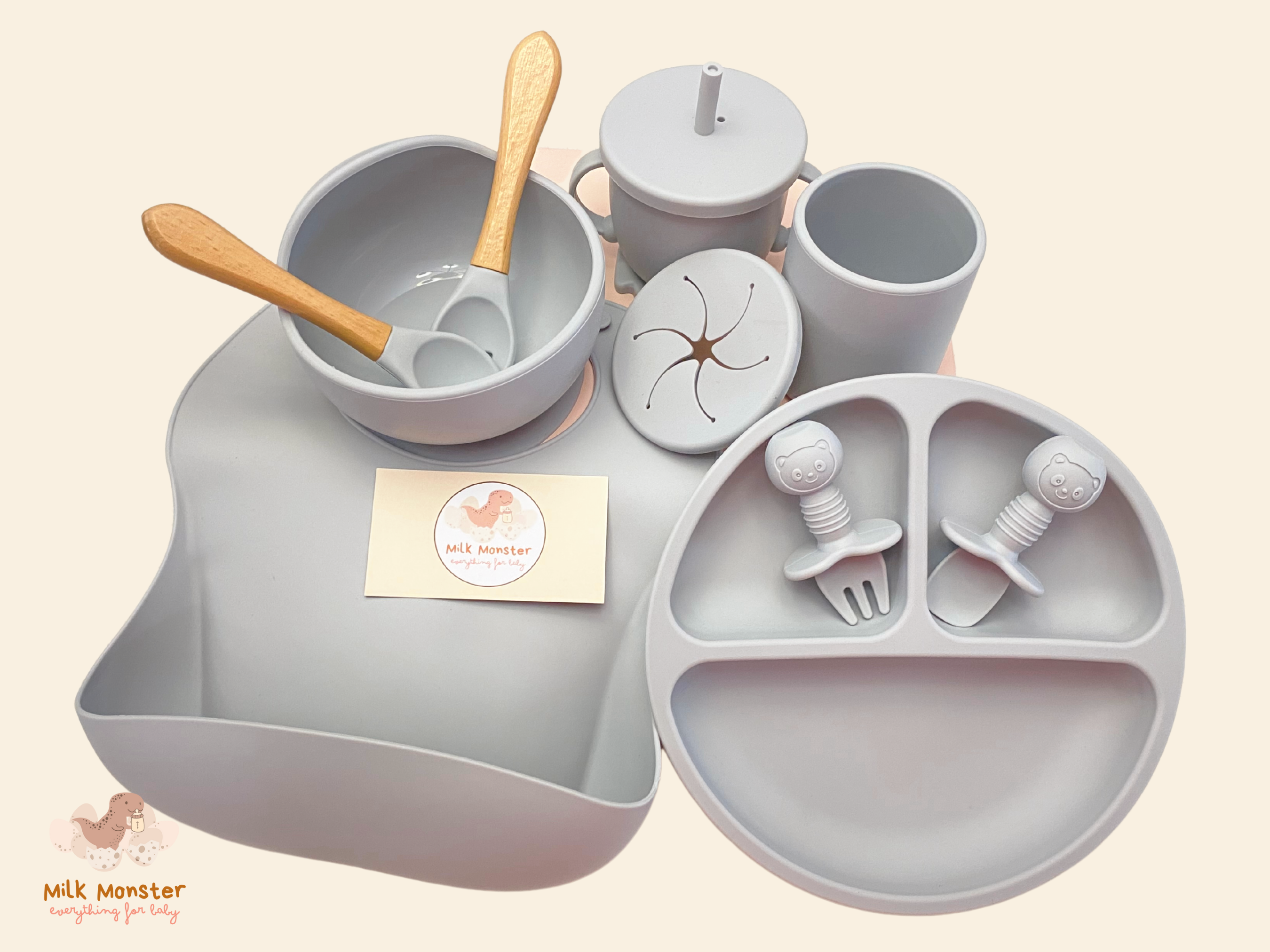 Complete Set Baby Silicone Tableware Feeding Set