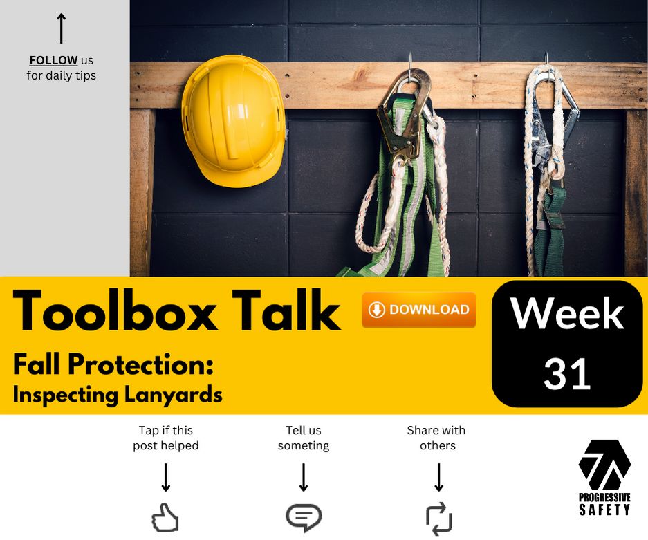 Toolbox Talk Wk 31 Fall Protection Inspecting Lanyards