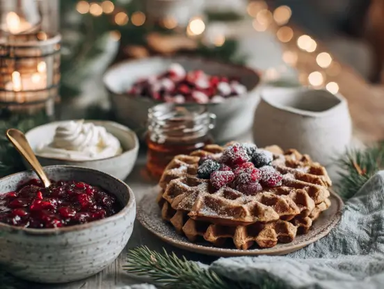 This is the cozy, help-yourself version of our winter breakfast bar—one warm waffle, bowls of citrus
