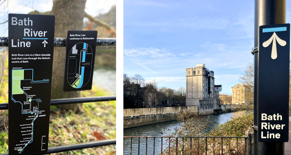 Image: Bath River Line signage (courtesy BANES Council)