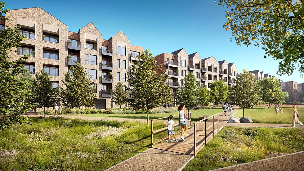 Above: Canalside Quarter homes at Oxford North (courtesy Hill Group)