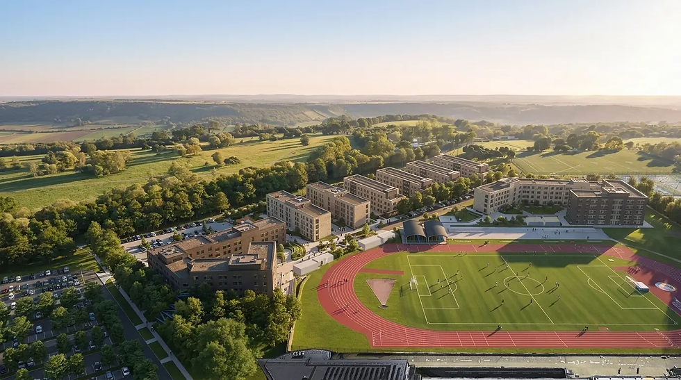 Image: CGI of new student accommodation at the University of Bath's Claverton Down campus (courtesy Stride Treglown)