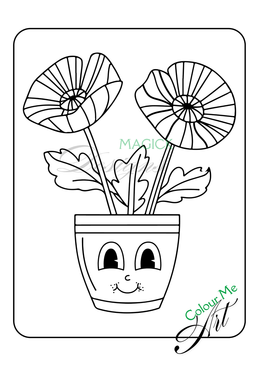 Thumbnail: Colour Me Art - Kids 10 Page Flowerpot Colouring