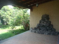 Terraza con área de desayunador