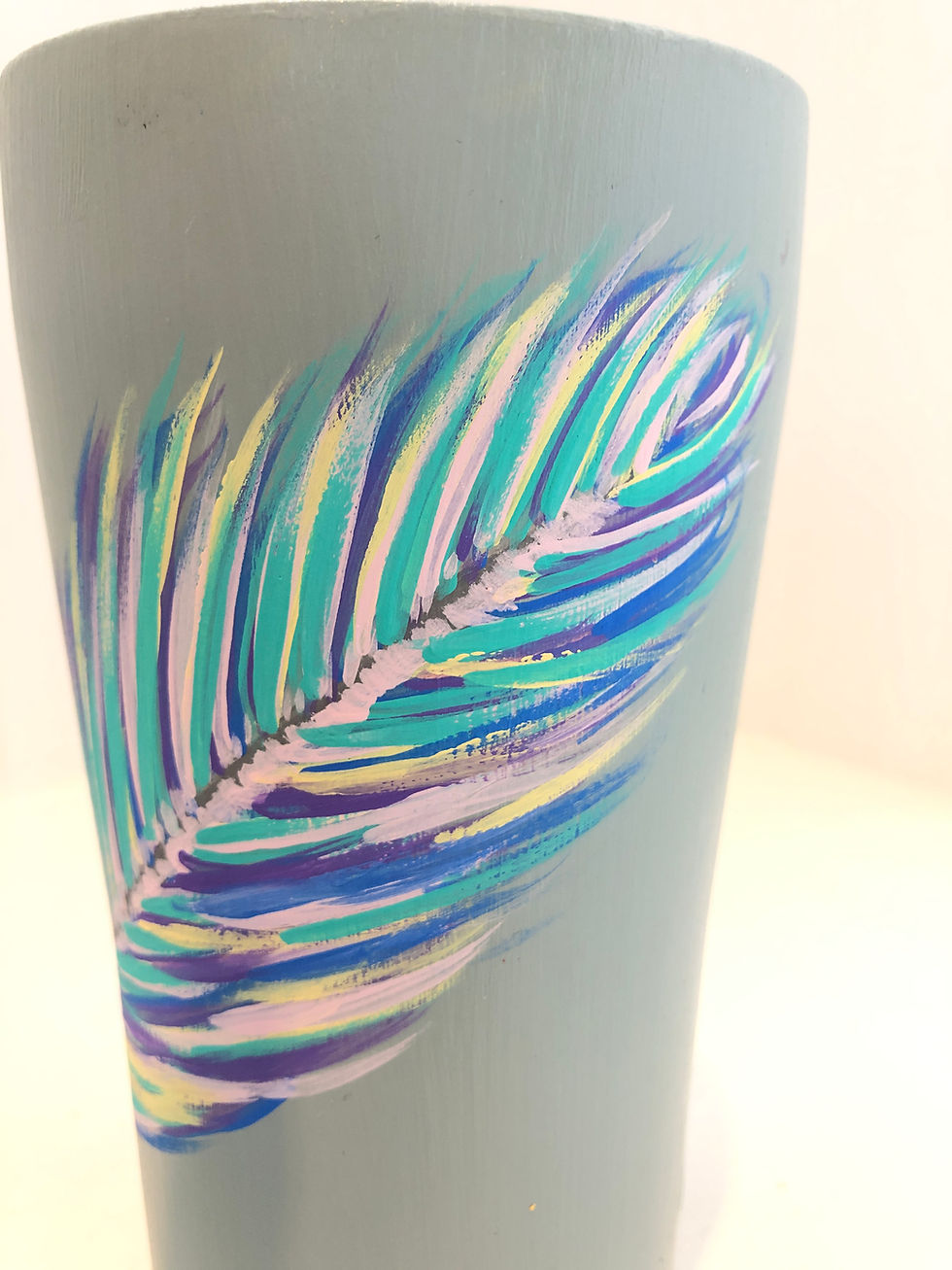 Thumbnail: Hand Painted Feather Tumbler - 20 oz