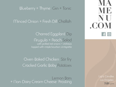 Summer Shabbat Menu! 7/3/20