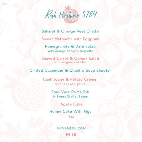 Rosh Hashana Menu of 2023 - 5784! 