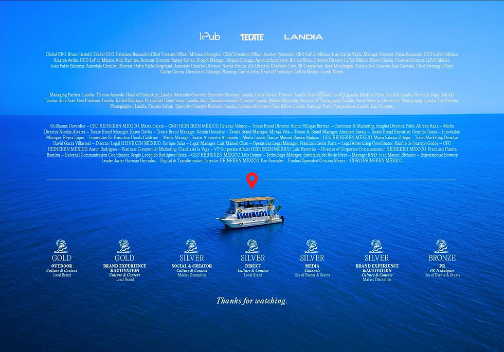 Concept board for the Tecate Light “Gulf of Mexico Bar” campaign showing the sunlit coastal mood and visual direction.