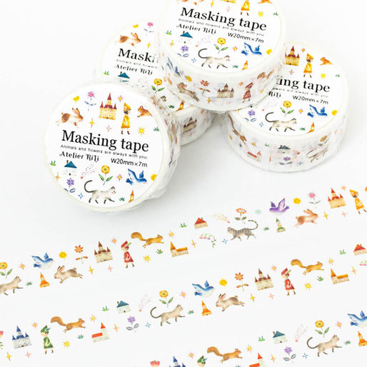 新作マスキングテープ絵本のかけら。マスキングテープ "星降る王国"と"花咲く動物たちの庭"ができました*