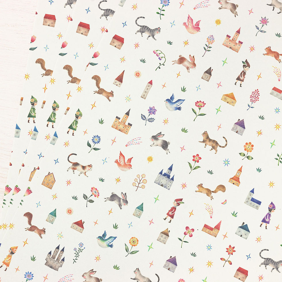 サムネイル： ラッピングペーパーA３ "子供と動物たちの王国" WP-A3531