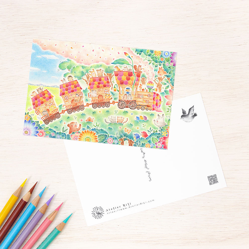 ポストカード "クランペテネの列車で森のまちへ" PC-1217