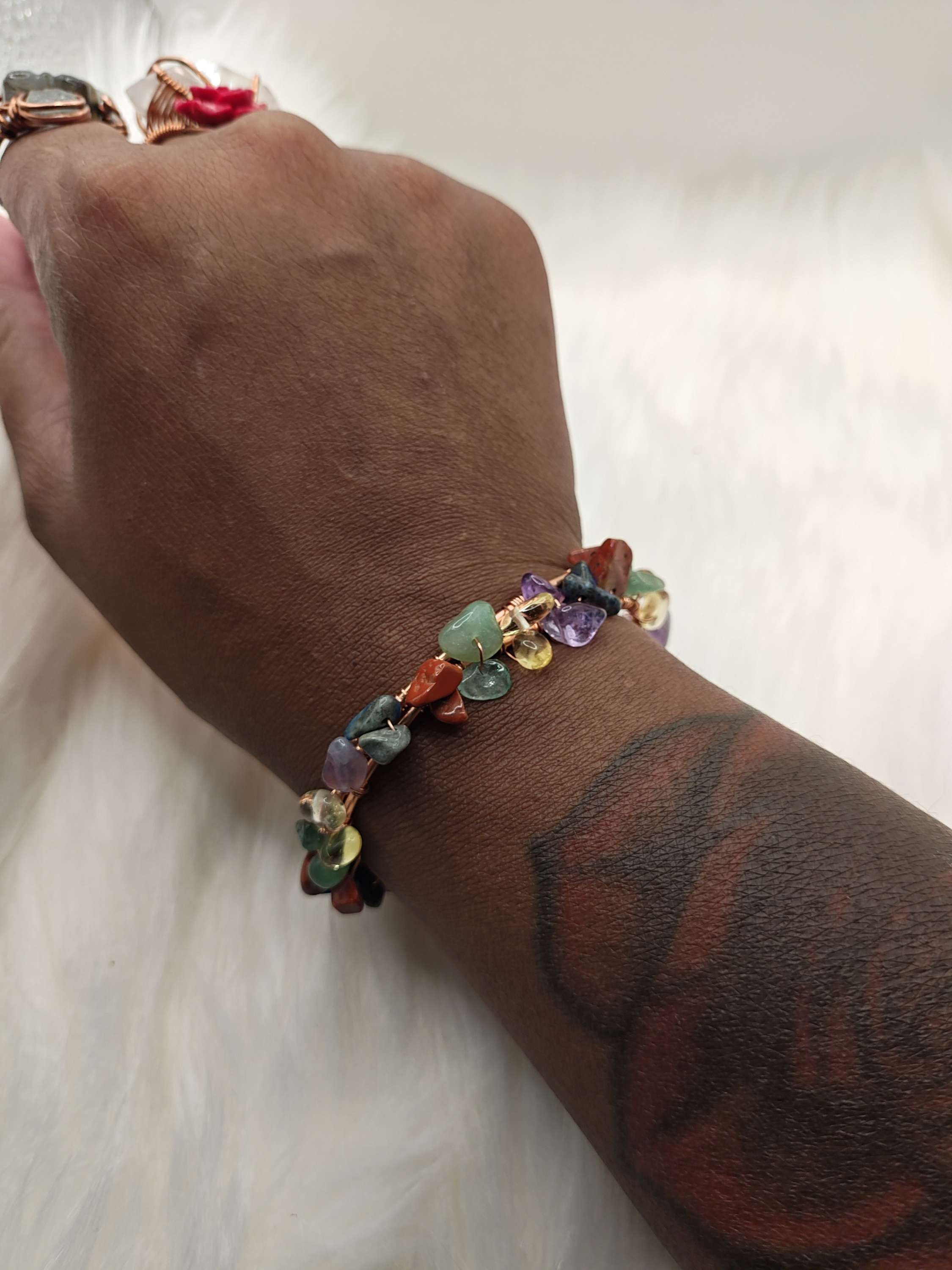 Seven chakra adjustable bracelet