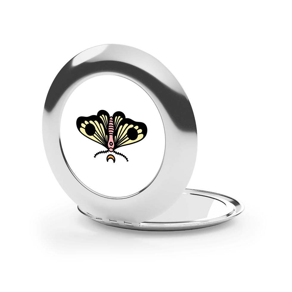 Thumbnail: Butterfly Compact Travel Mirror - Portable Makeup Accessory