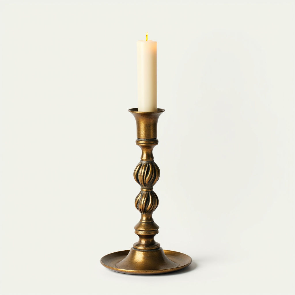 Aged Brass Candlestick
