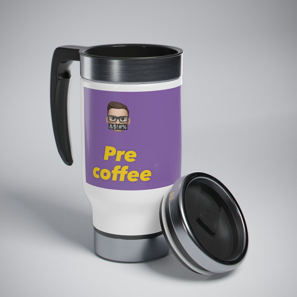 The Avid Assistant Stainless Steel Travel Mug with Handle, 14oz