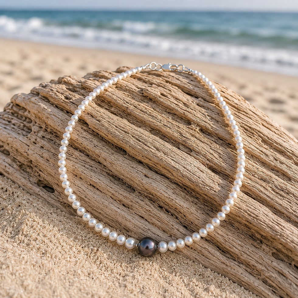 Thumbnail: 16-inch Tahitian pearl necklace featuring an 11mm Tahitian pearl and graduated Akoya pearls.