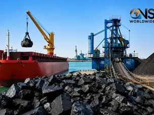 Bulk Manganese Ore and Coal Shipment at an Industrial Port 