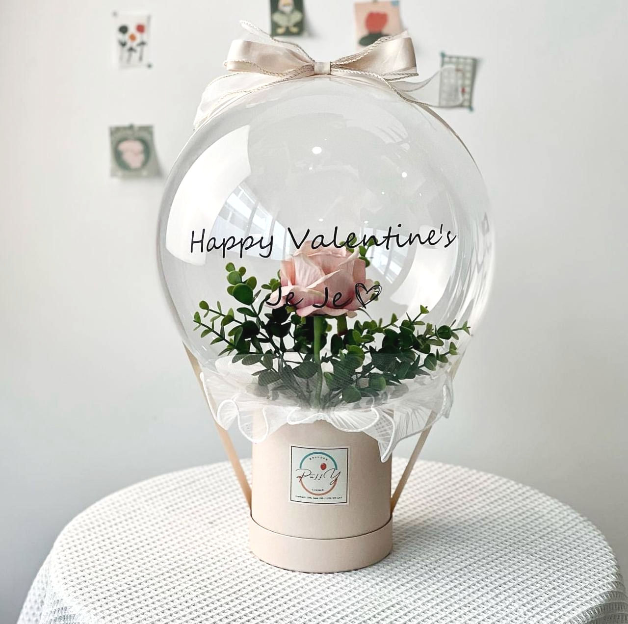Single Pink Rose Balloon