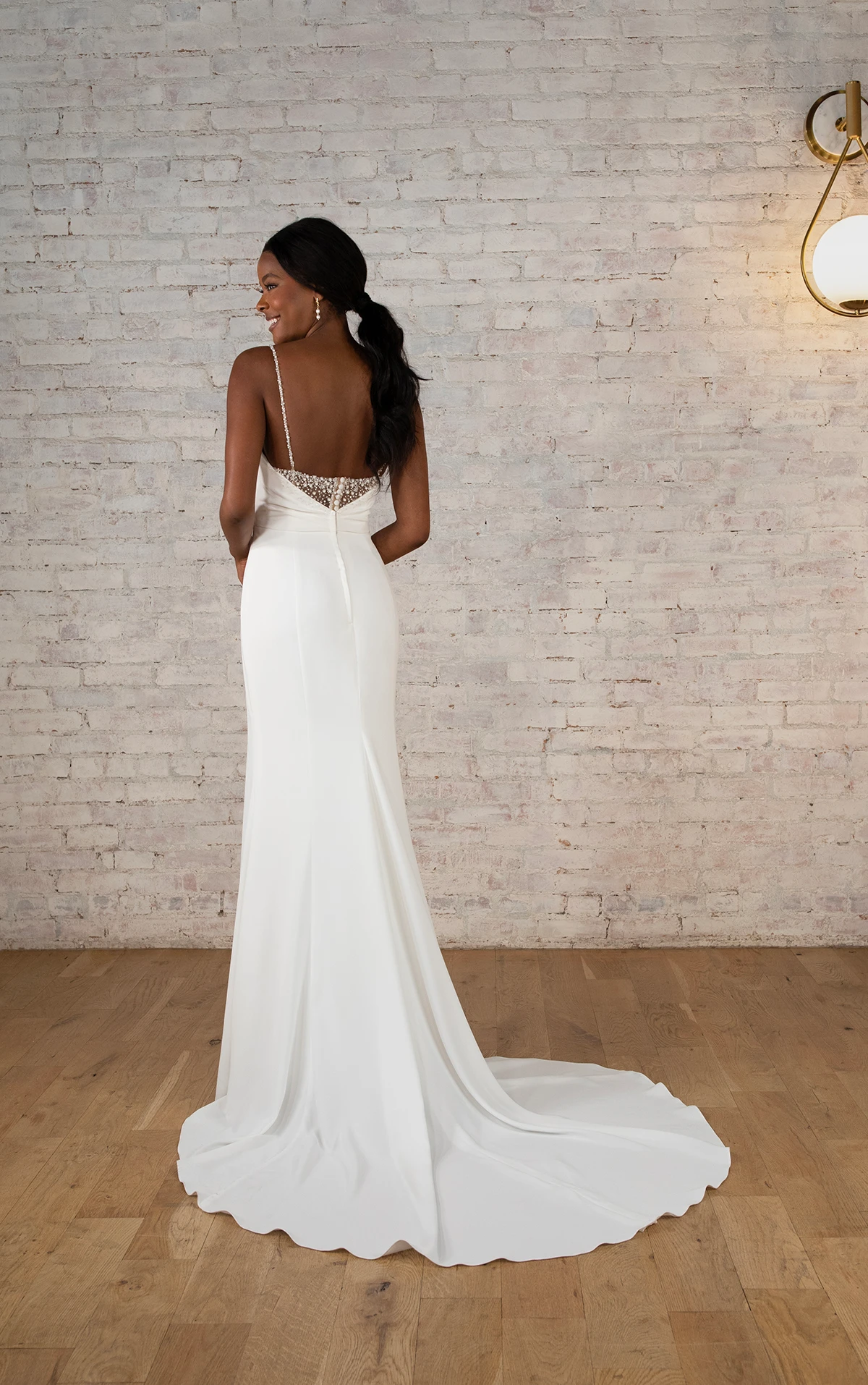 Stella york backless wedding cheap dress