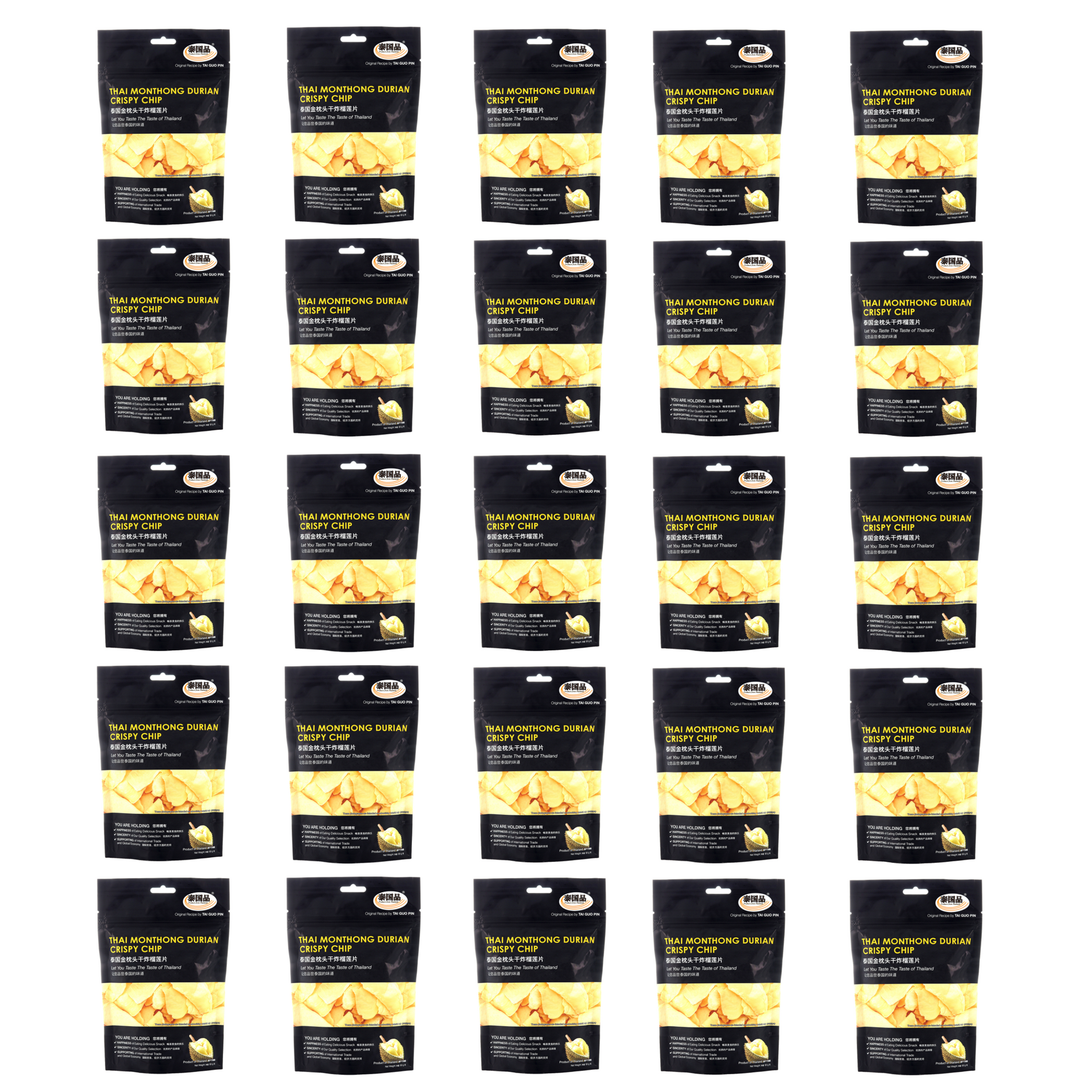 (25PCs) TAI GUO PIN THAI MONTHONG DURIAN CRISPY CHIP 65 g