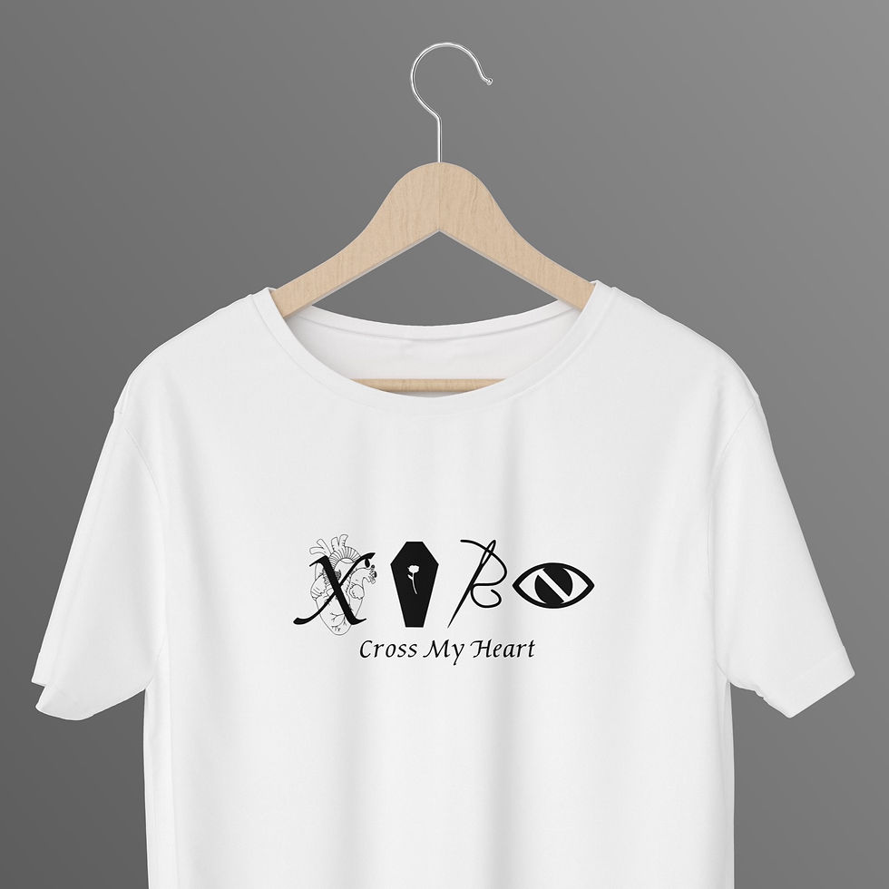 Cross My Heart T-shirt / White Tee Atomic Goat