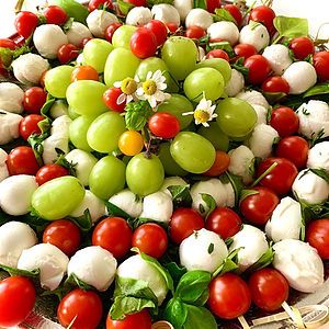 Tomato, Basil, and Mozzarella Skewers