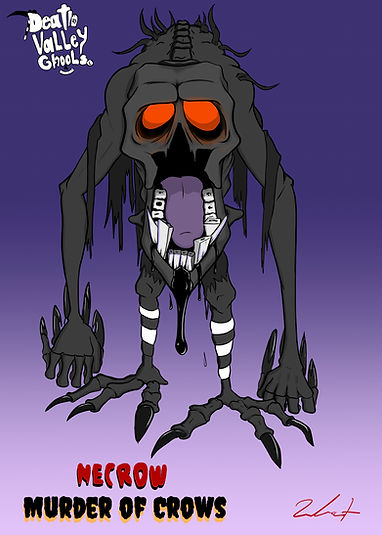 Necrow: a dark, skeletal crow monster