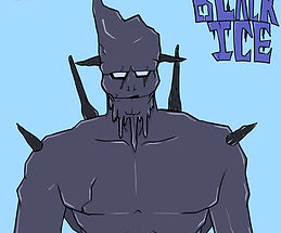 Muscular villain with ice spikes, text Black Ice