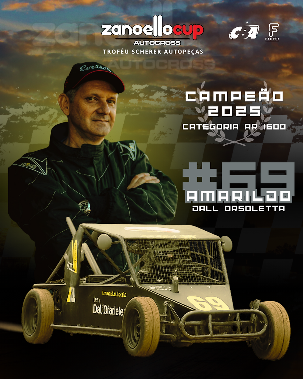 Amarildo Dall Orsoletta é o Campeão da Categoria 1600 AR da ZanoelloCup 2025
