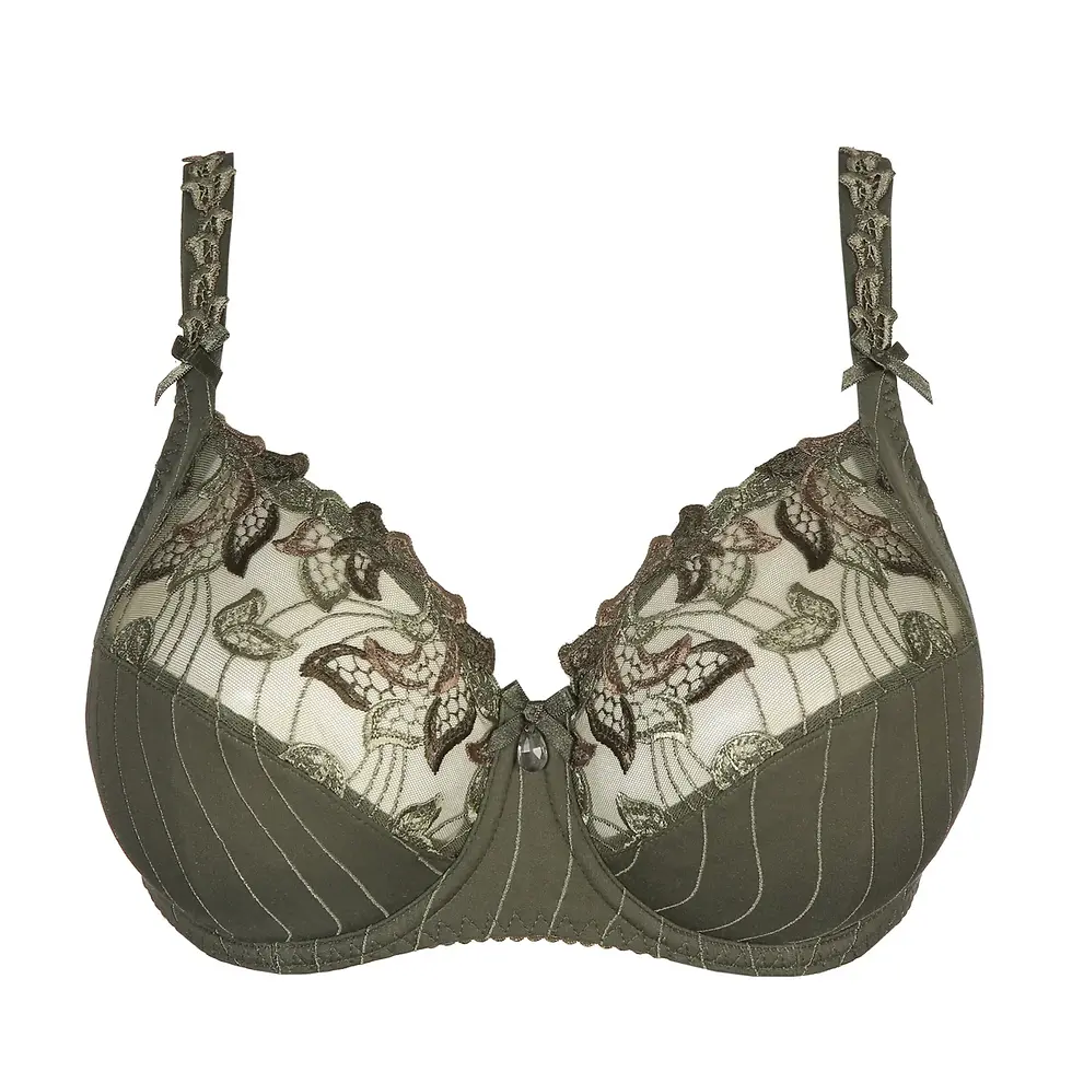 Thumbnail: Primadonna Deauville full cup with three-piece cup and embroidered top cup in Paradise Green.
