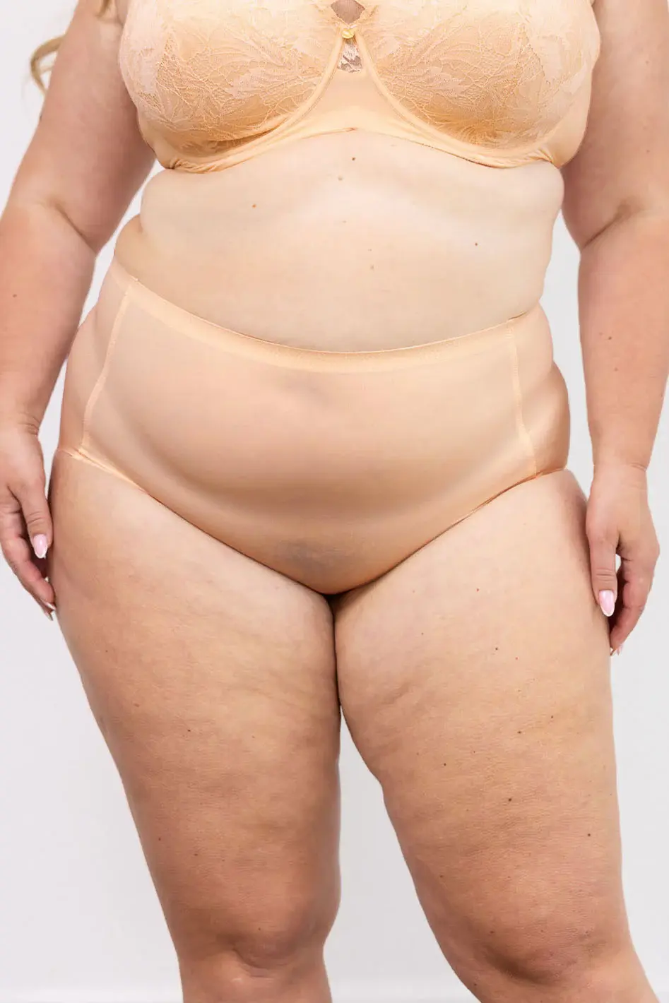 Bubble High-Rise Brief, on model.