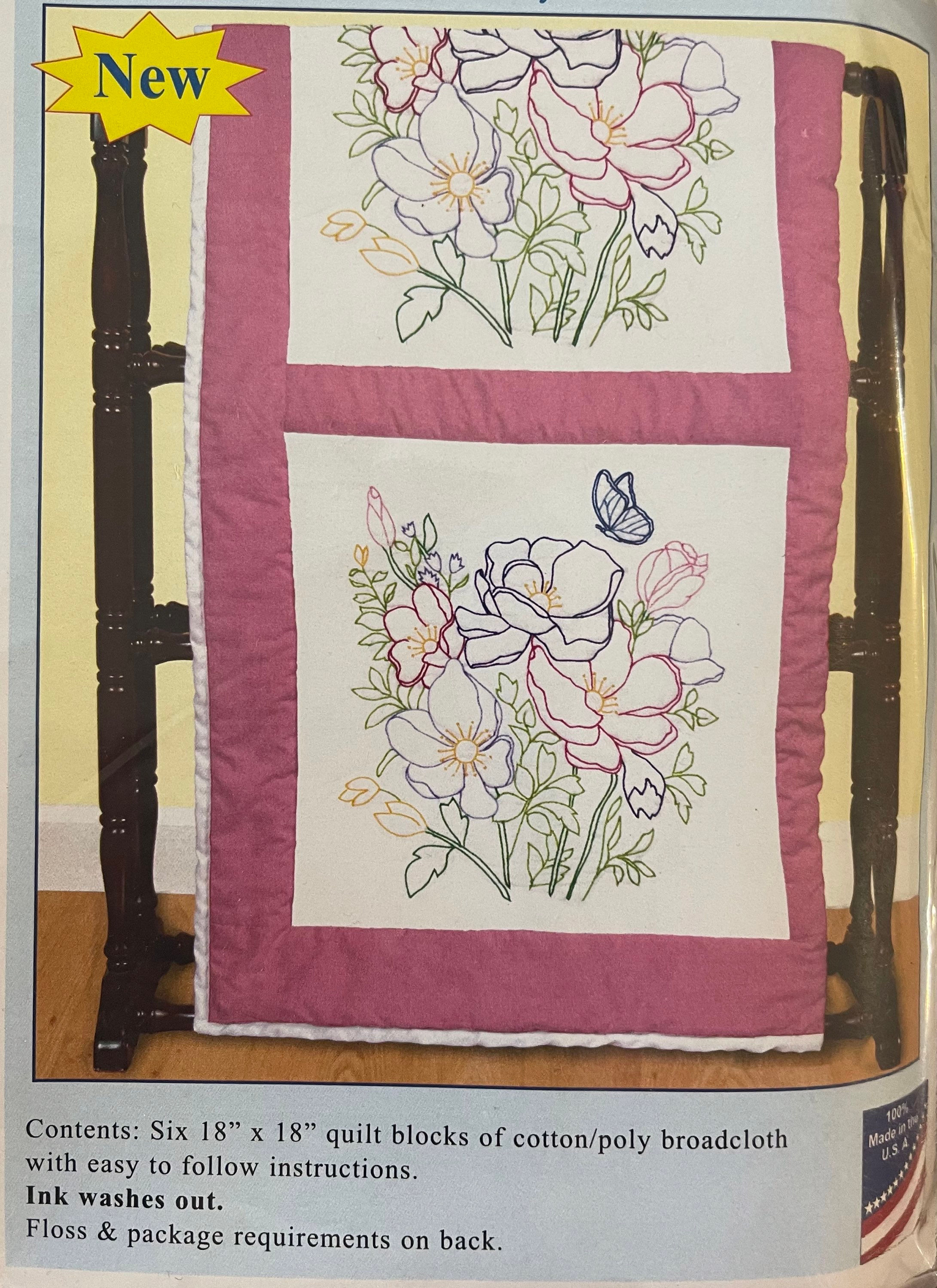 WILDFLOWERS QUILT BLOCKS 732-838 Jack Dempsey Needle Art