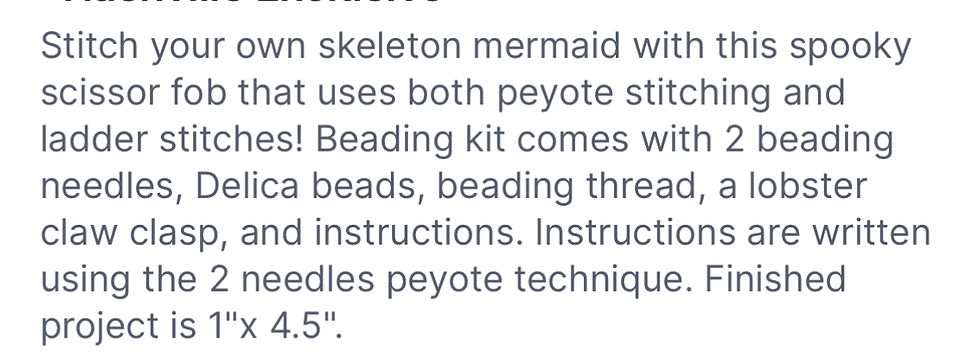Thumbnail: SKELLYMAID PEYOTE KIT Ghost Boy Needleworks