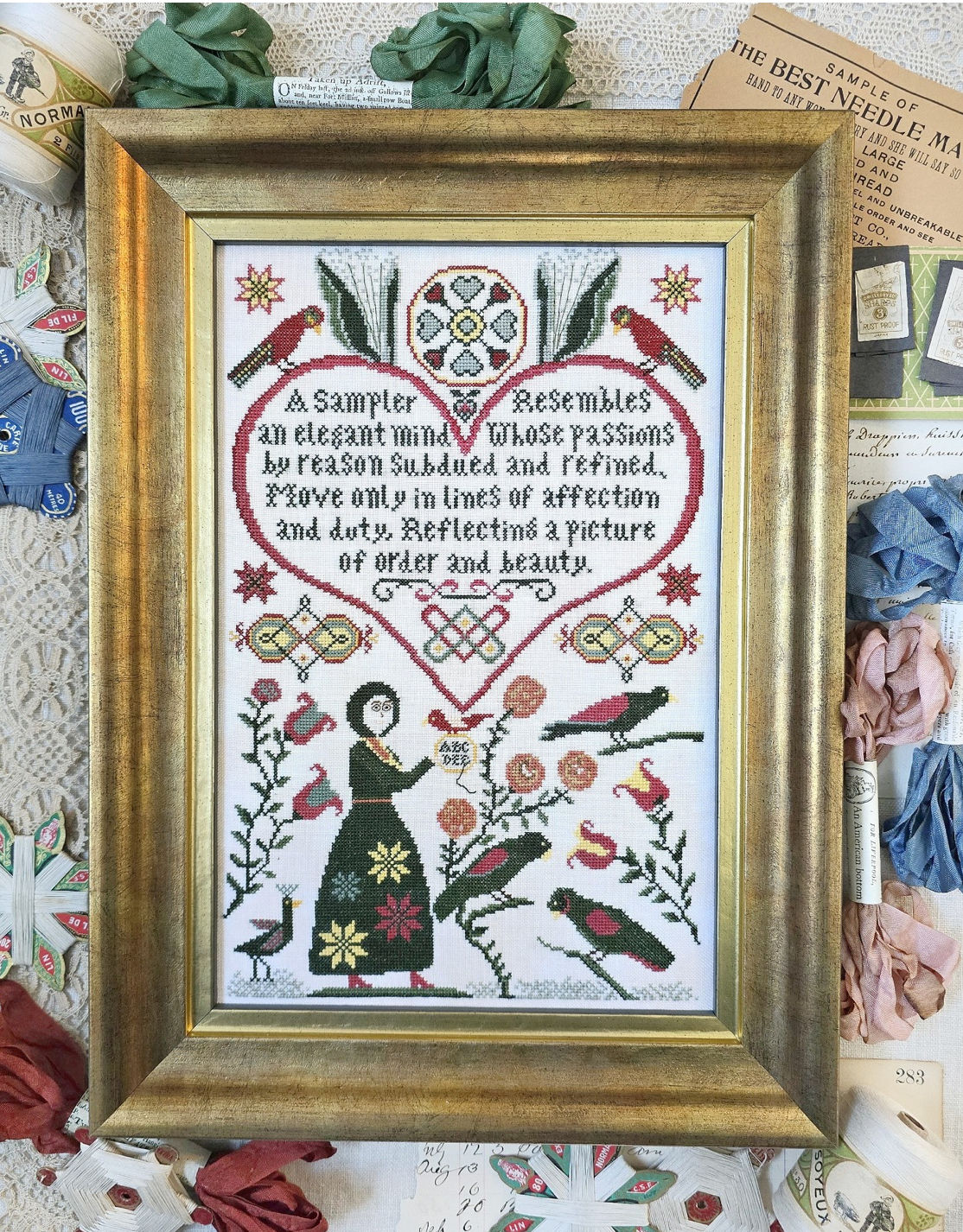 AFFECTION & DUTY SAMPLER Kathy Barrick Pattern Only