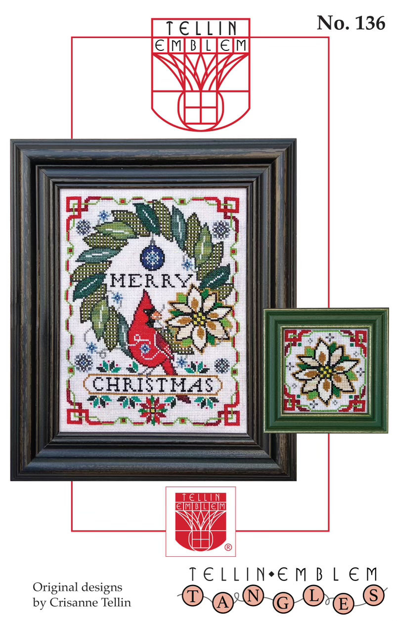 MERRY CHRISTMAS - TANGLED TIDINGS Tellin Emblem Market  Pattern Only