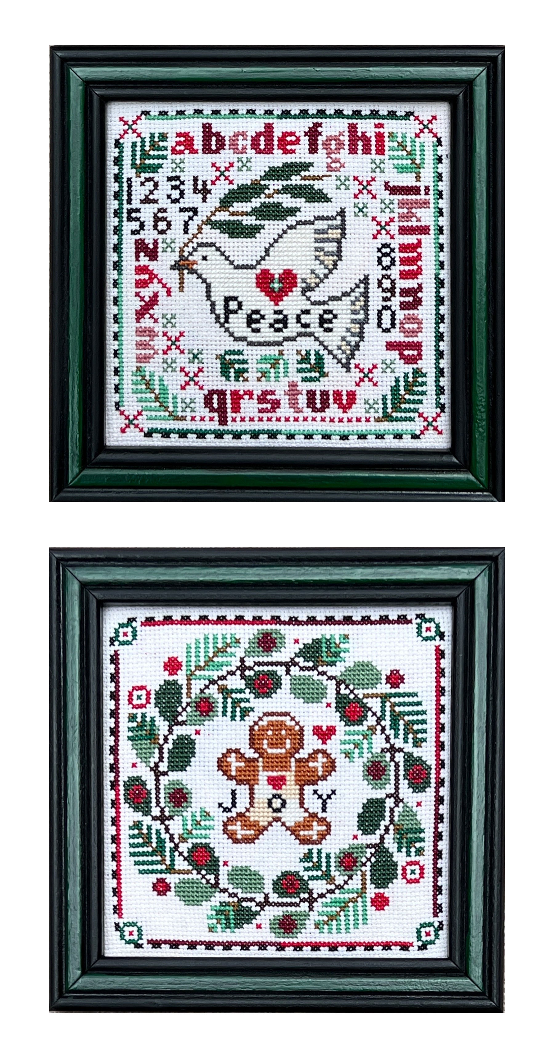 A PAIR OF SQUARES - PEACE & JOY Tellin Emblem Market; Pattern Only