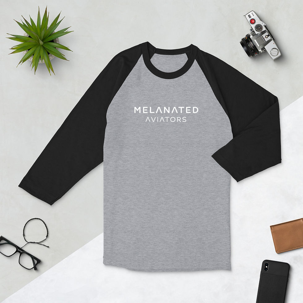 Thumbnail: Melanated Aviators 3/4 sleeve raglan shirt