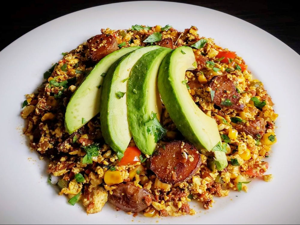 SIMPLE CHORIZO TOFU SCRAMBLE with Crispy Smoked Paprika Potatoes