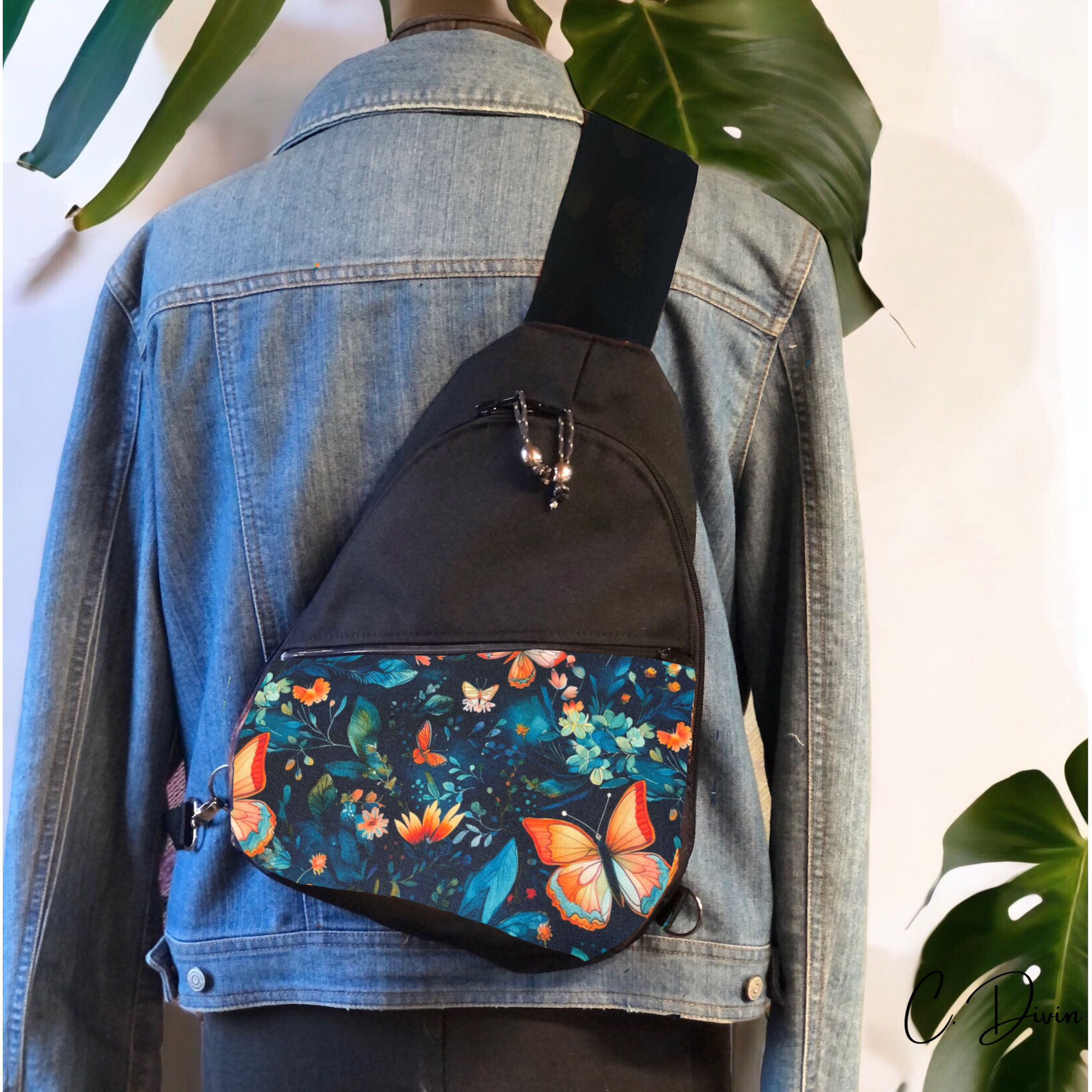 Sac à dos bandoulière papillon